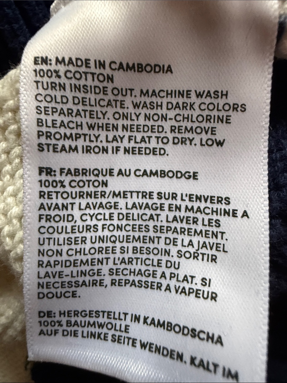 Lands' End Navy and Cream Striped Crewneck Sweater - Picture 5 of 5